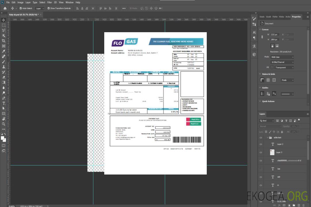 Facture commerciale du service public de gaz naturel Flogas SCR template Facture commerciale du service public de gaz naturel Flogas SCR template